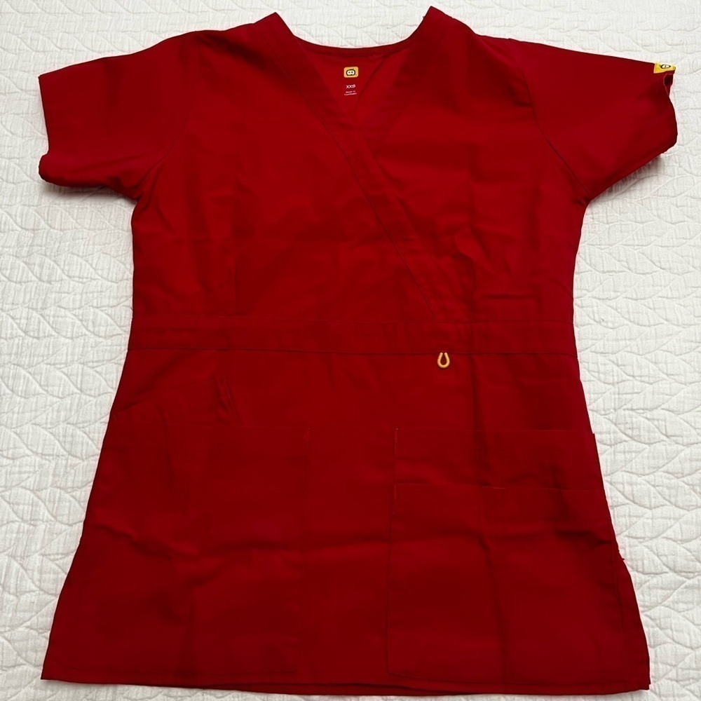 CROCS red scrub top